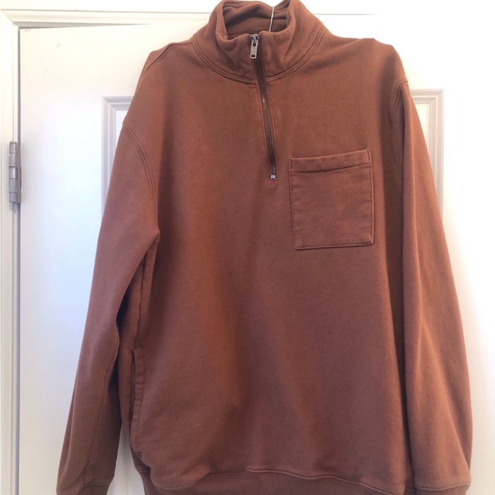 Brown Quarter-Zip Pullover